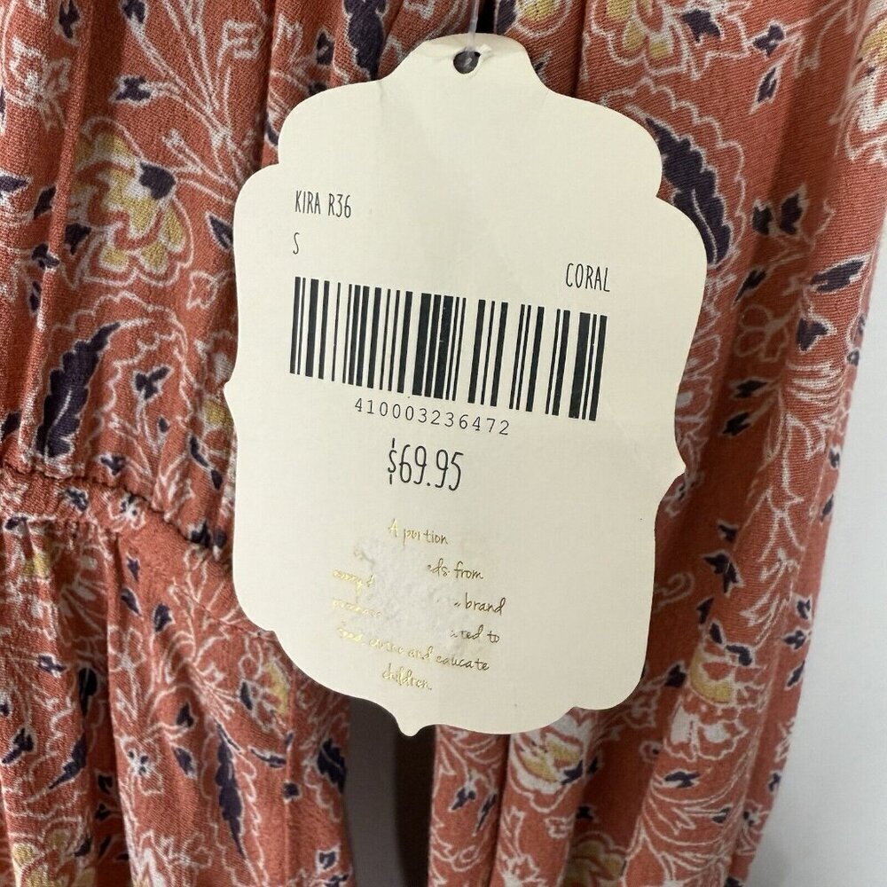 Altar’d State Short Ruffle A-line Dress Size Small NWT Rustic Orange Short Mini - Picture 9 of 9